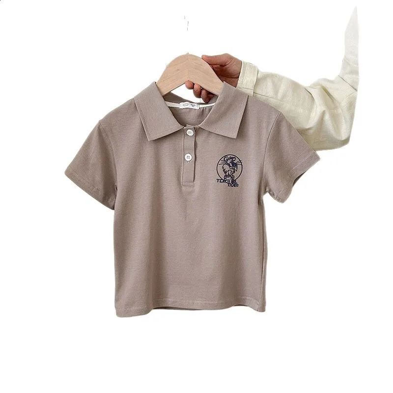 Baby Girls Boys Polo Shirt Kids Short Sleeved White Shirts School Uniform Top Tees Summer Childrens Casual Clothing 250319
