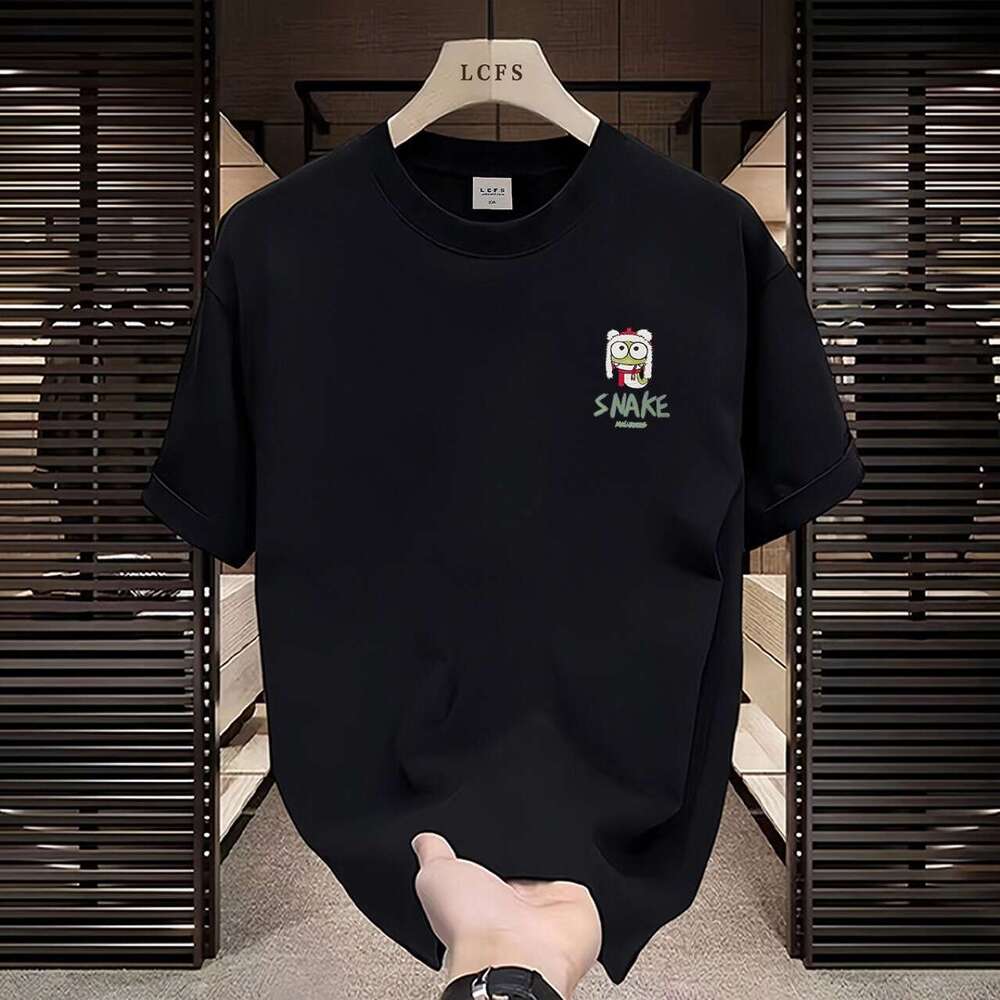 2025 Summer New Colorful Cartoon Printing Fashionable Style Versatile Men's Casual Short sleeved T-shirt Trendy