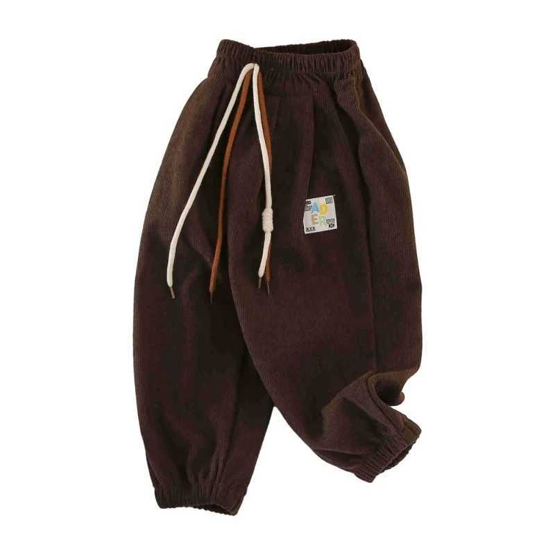 Childrens drawstring corduroy lantern pants autumn boys and girls loose casual sports pants 2-10 years oldT250318