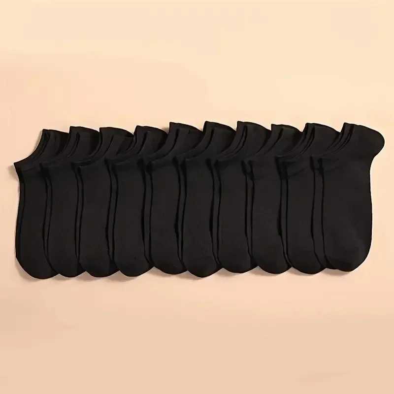 10 pairs of sports and casual solid color socks comfortable breathable sweat absorbing invisible X250319