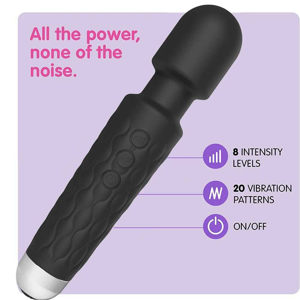 Hot Dragon 20 mode powerful vibration mini vibrator Usb charging handheld stick massager Clitoris G-Spot vibrator womens sex toy W250319