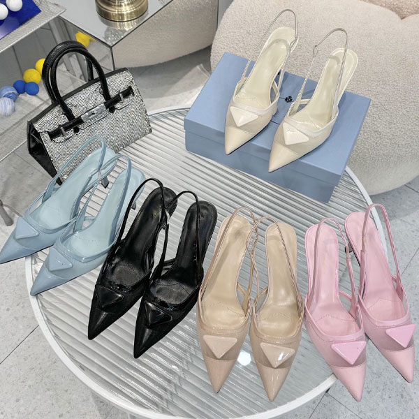 brand designerHigh slingbacks pumps openwork women dress designer pointed toes heels 100% real leather lady sandals wedding summer bridal shoes mirror quality