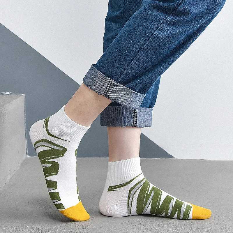 5 pairs of mens boat socks sports socks sweat wicking and breathable shallow cotton socks X250319