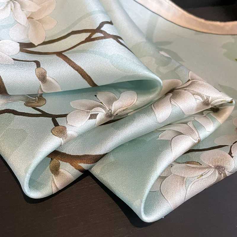 100% pure square silk scarf 2024 Hangzhou silk scarf womens printed ribbon silk square scarf headscarf X250319