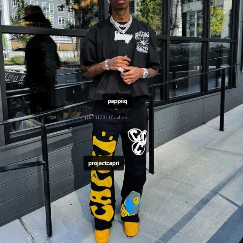 Y2K new best-selling American hip-hop letters printed loose casual pants mens Harajuku Gothic running casual pants street wear X250319