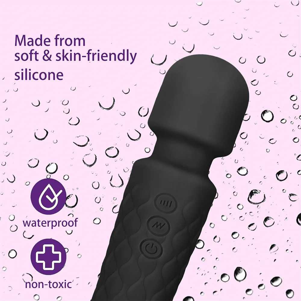 20 pulse modes and 8 strong speed rechargeable silicone vibrators sex toy sticks massagers clitoral stimulation vibrators W250319