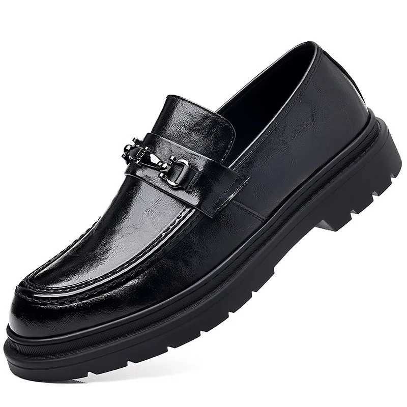 New Mens Business Casual Leather Shoes Soft soled Soft Leather Shoes Beanie Shoes Fashion Mens Shoes Fi Driving ShoesXJ250319