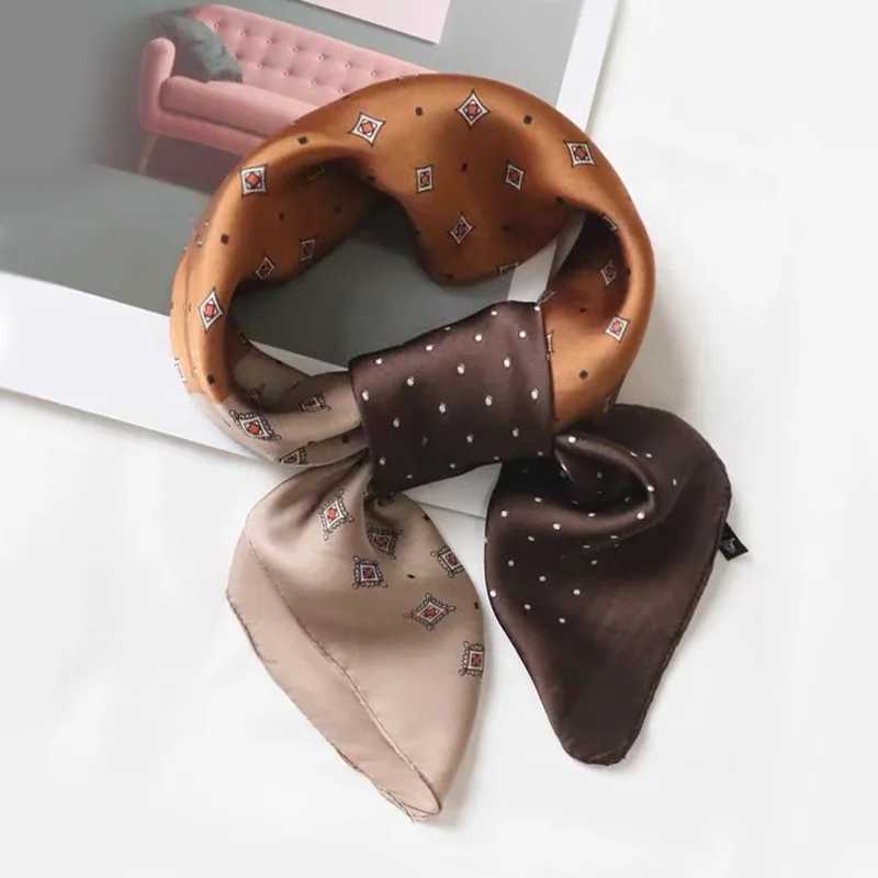 Scarf Mens Silk Scarf Tie Small Strip Pocket Square Neckline Scarf Artificial Silk Small Square Towel Boys X250319