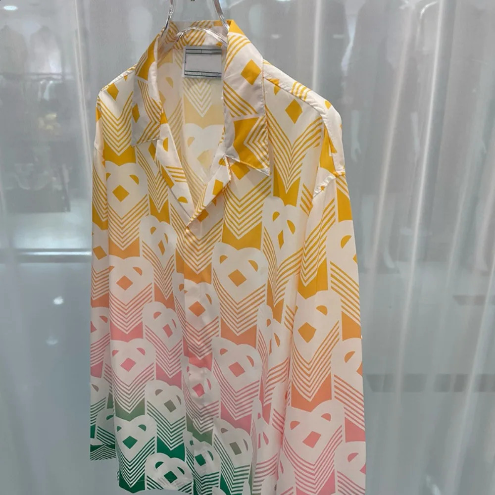 SpringSummer Casual Digital Printing Youth Fashion Shopping Mens Long Sleeve Shirt Trend 250317
