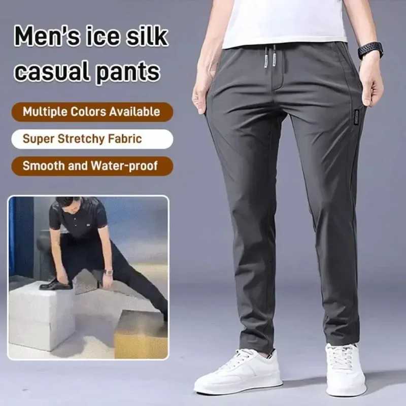 Mens Trousers Casual Solid Breathable Slim Straight Pants Male Joggers Thin Quick Dry Sweatpants Sports Pants Hiking Pants Men X250319