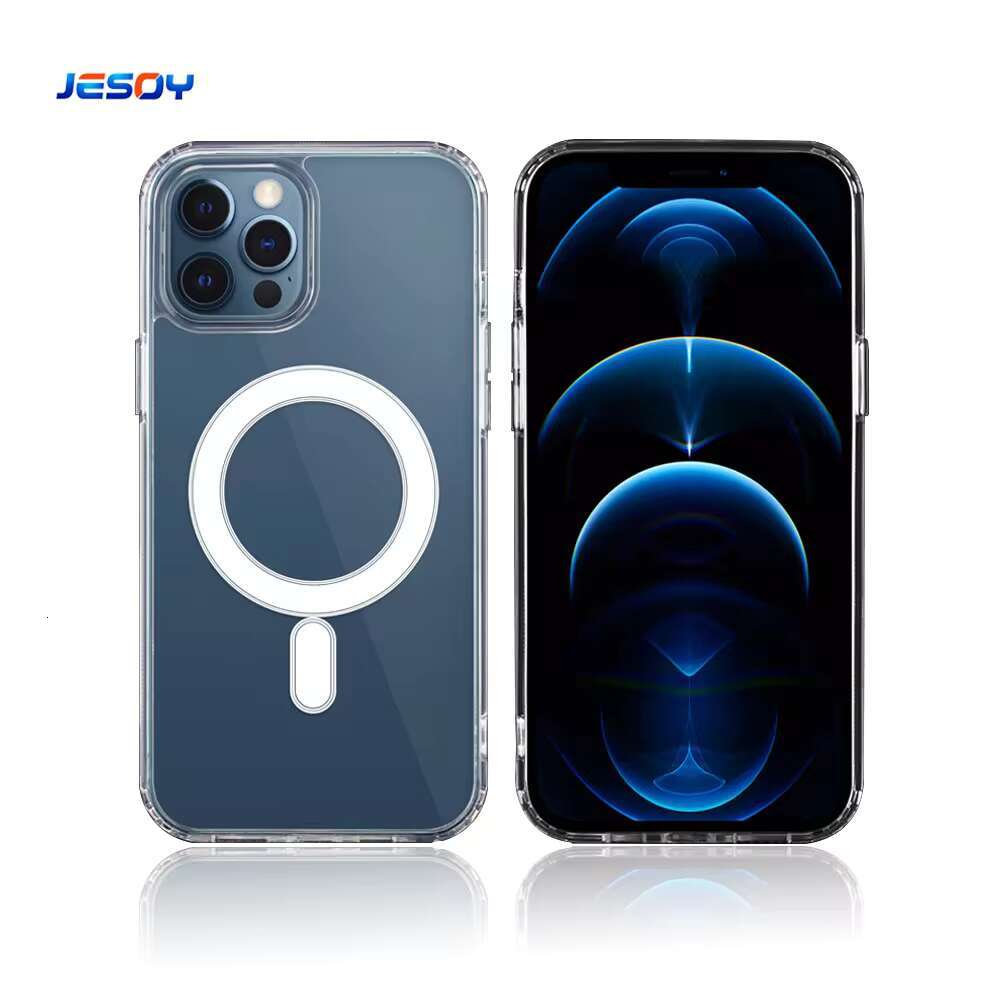 Shockproof Clear Charger Mag Mobile Cases Transparent Safe Magnetic Phone Case for Iphone 15 14 13 Pro Max