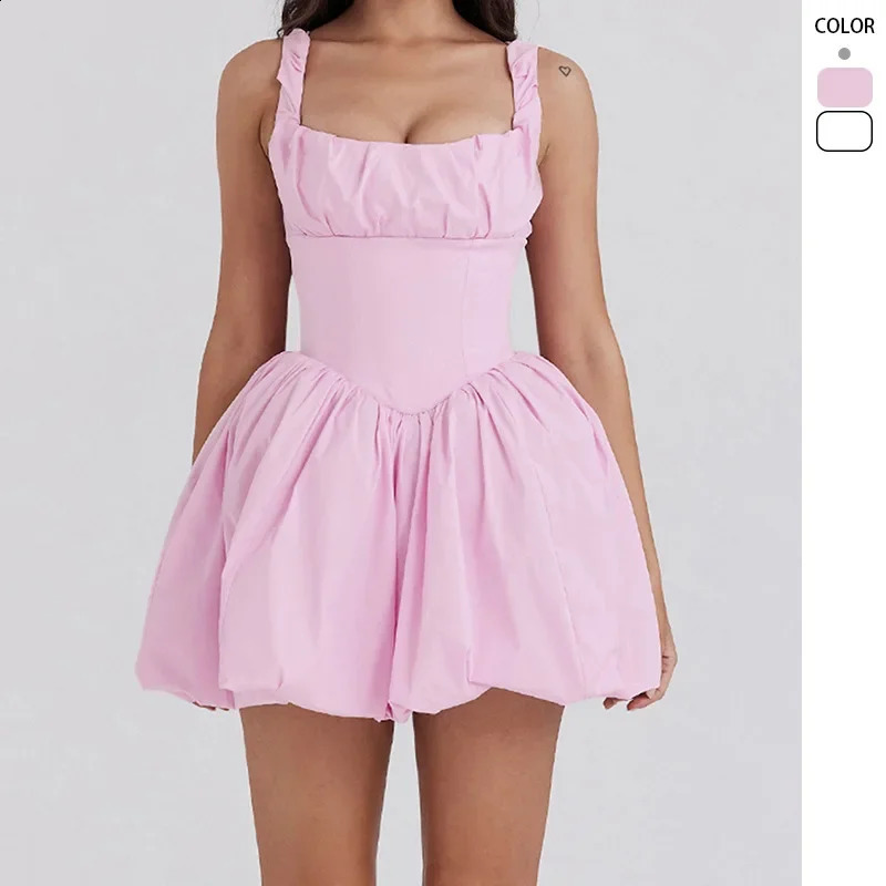 ALINE Womens Pink Flower Bud Mini Dress Square Collar Cute Knee SpringSummer 2025 250319