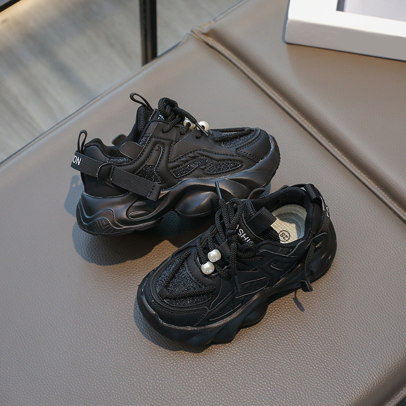 Girl Shoes For Kids Fashion with Pearl on Lace Girls Kidsnest Sport Trainers Running Tennis Youth Outdoor Sneakers Shoes Big Sizes US 9C-4Y