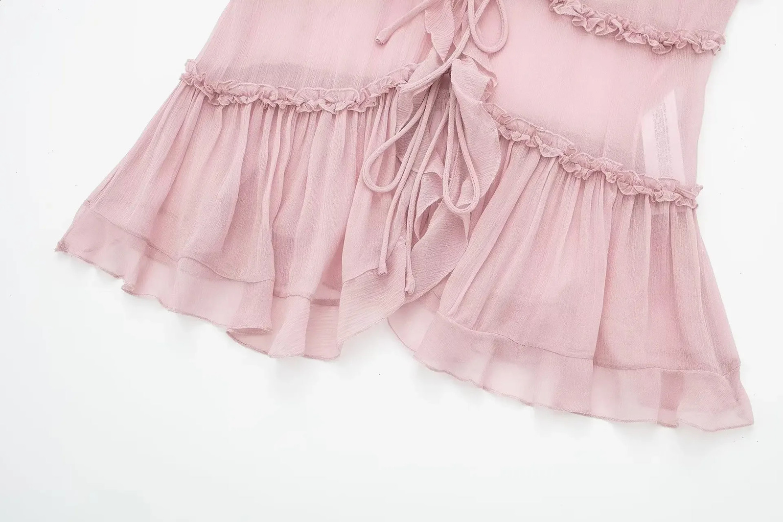 Cross border European and American Womens Wear Translucent Layered Decorative Vest 8750 250314