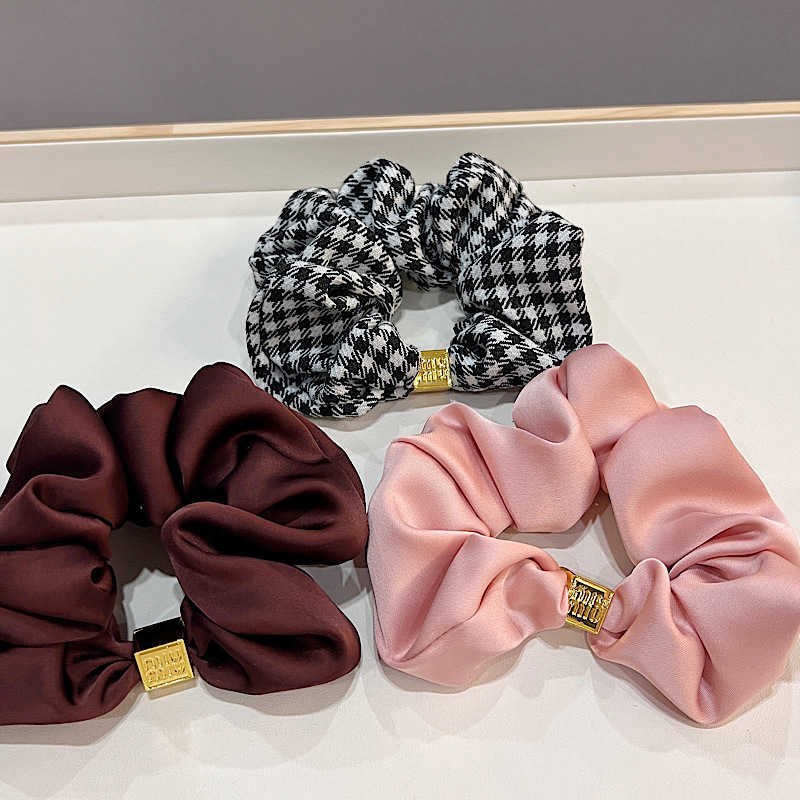 Hair Rubber Bands New Korean Style Headband with Simple Versatile and High-end Feel Sweet Hair Rope Princesss Golden Ponytail Large Intestine H250318