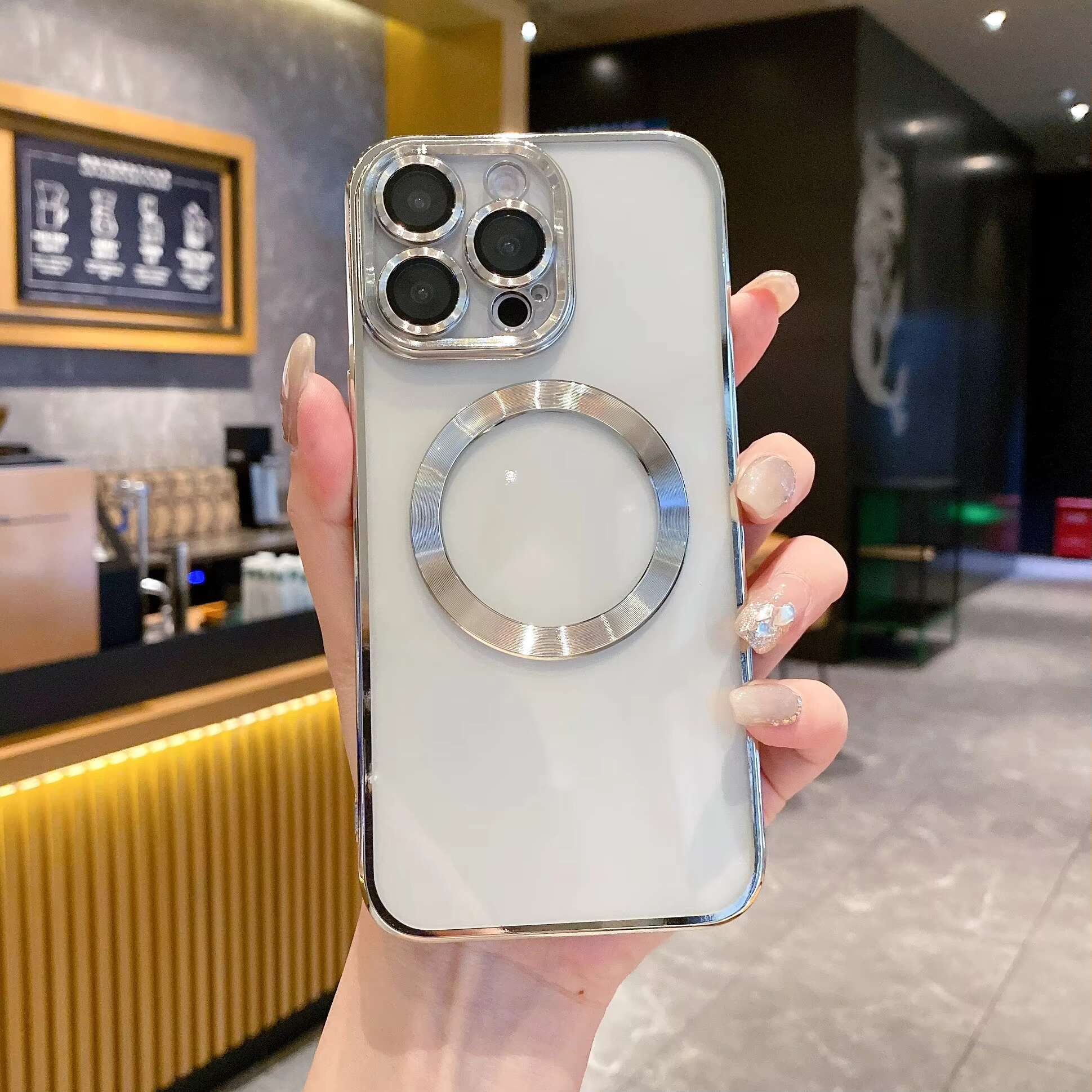 Transparent Magnetic Case iPhone 14 13 12 11 15 Pro Max 15Pro Soft Silicone Electroplate Full Lens Camera Cover for IPhone16