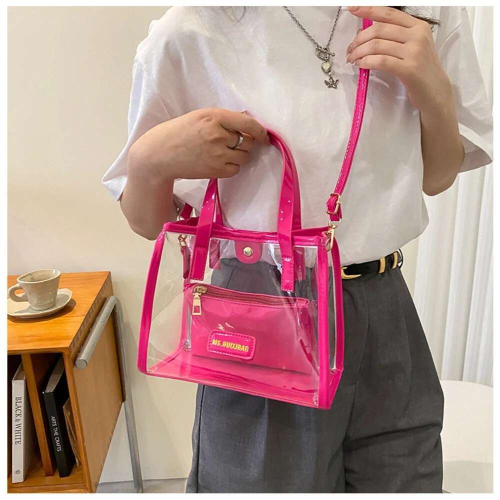 2025 New Oblique Shoulder Detachable Shoulder Strap Sports Field Approved Bag Designer Women's Transparent Wallet Trendy Shoulder Bag