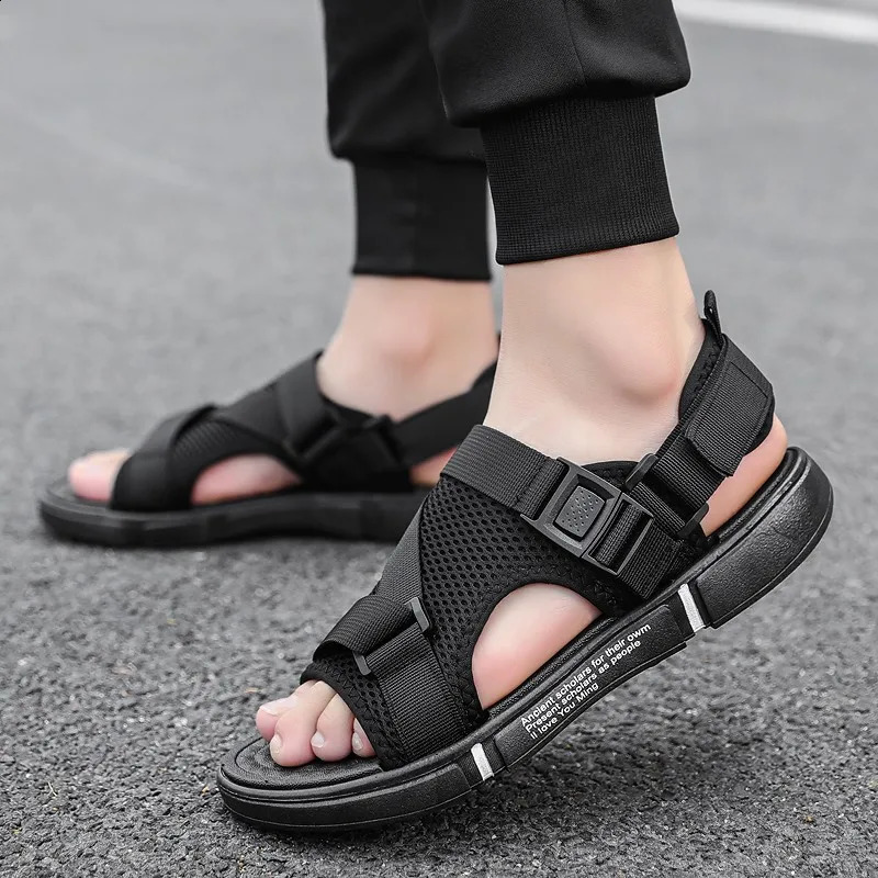 Soft mens comfortable non slip mens sandals high-quality woven beach sandals mens gladiator sandals summer casual flat shoes 250317