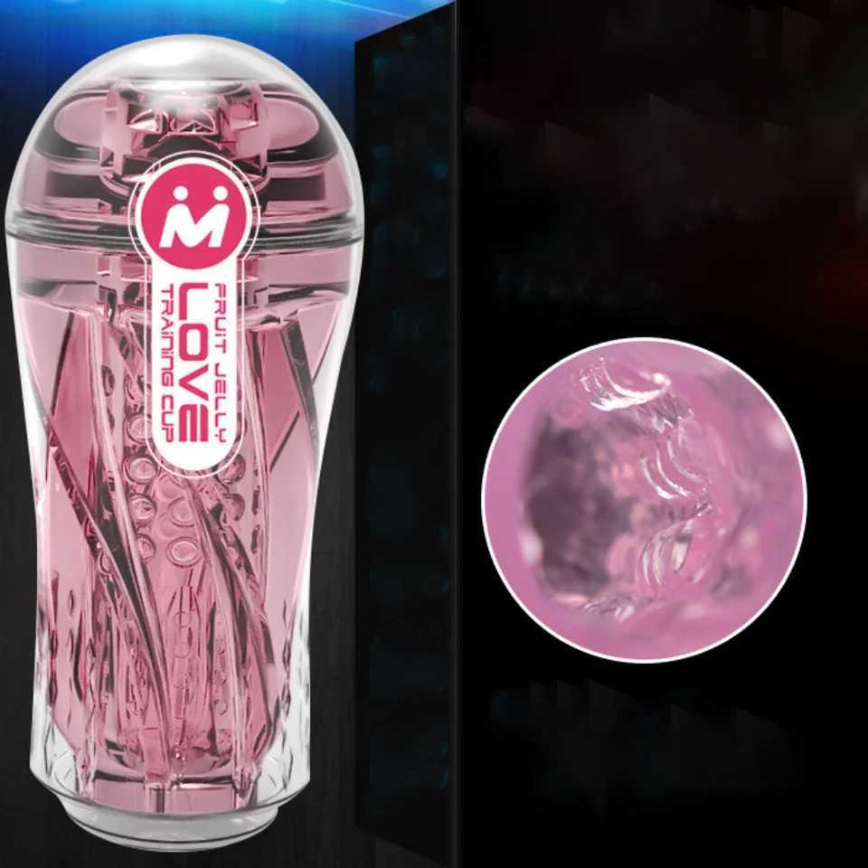 Male transparent jelly adult masturbation cup real cat vagina for male penis pump Glans sucking sex toy for 18+XJ250319