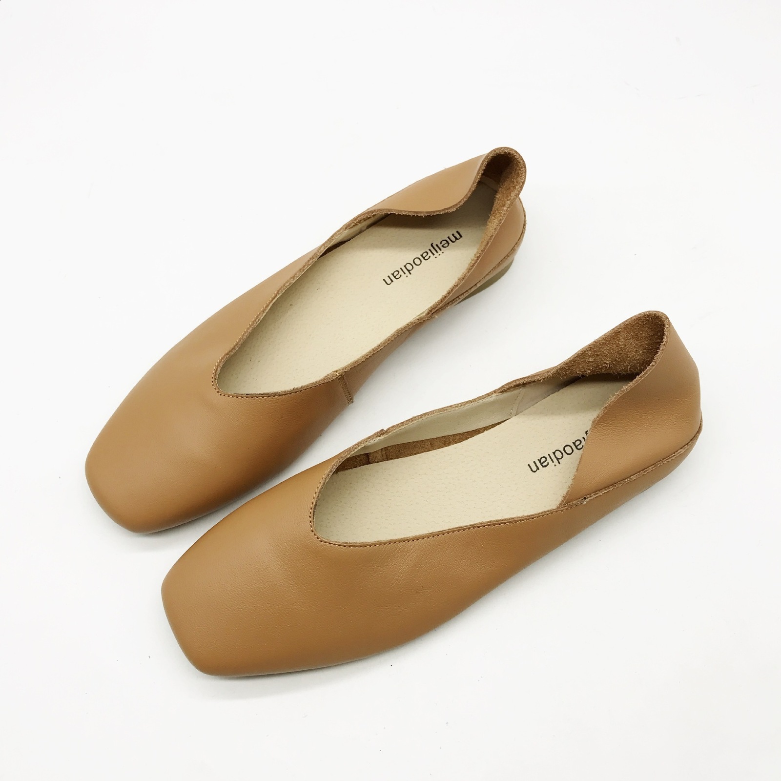 Retro soft genuine leather womens flat shoes single shoes womens casual round toe boat shoes womens mocha casino 240906