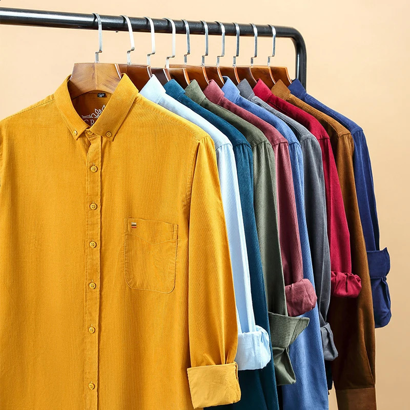 7XL 6XL cotton denim shirt mens long sleeved casual fit soft and comfortable pocket dress 250317