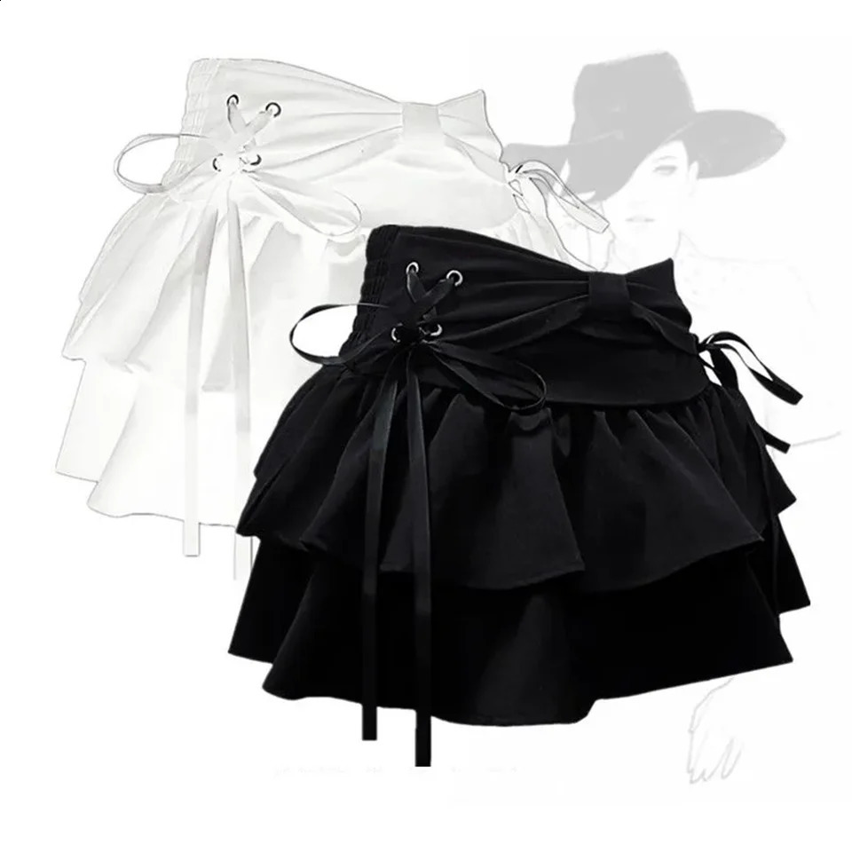 Fashion Womens Girl Sweet Kawaii Bow Vintage Y2k Clothing American Street Clothing Sexy Summer A-line Gothic Mini Cowboy Skirt 250317