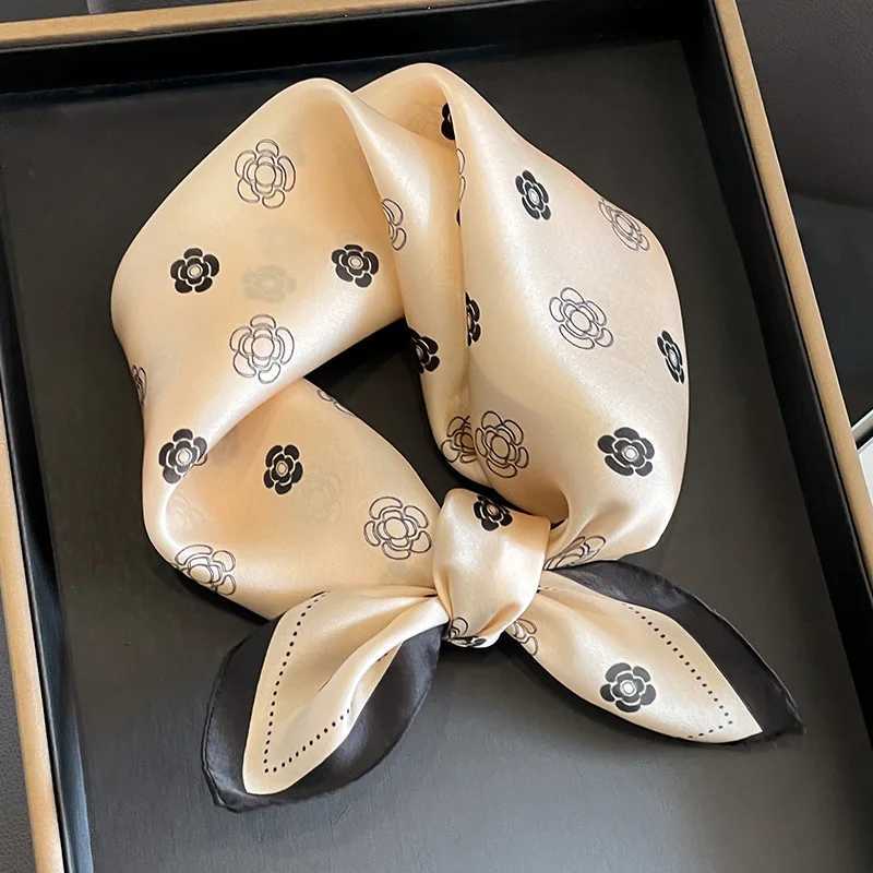 100% silk scarf small handle hair ribbon collar Fem luxury brand design square 2023 X2503191