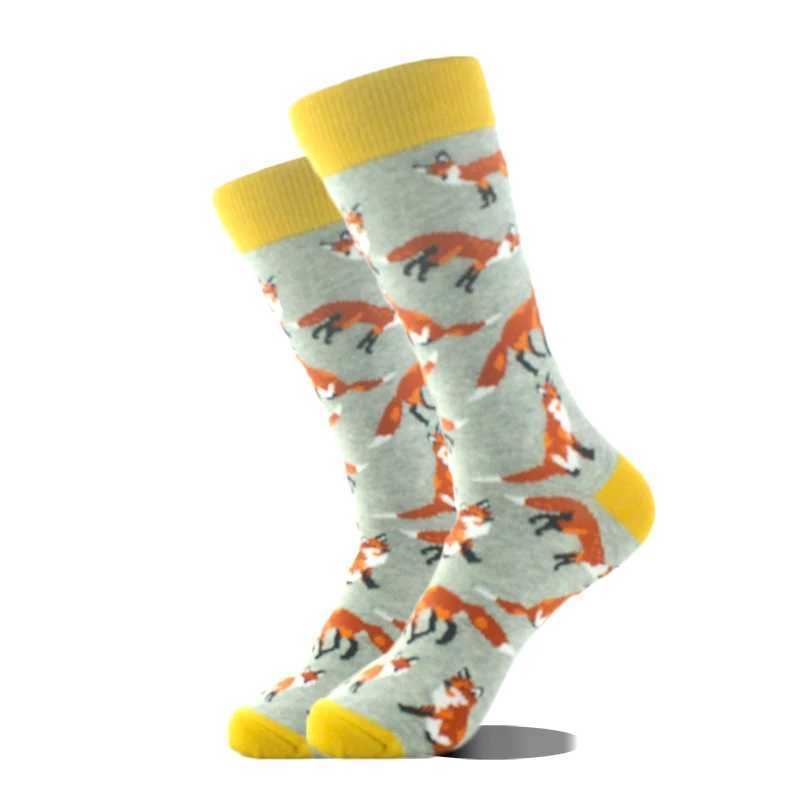 Mens large-sized crew socks Harajuku shaped sheep avocado Fox Sokon unisex skateboard Divertedos happy design hip-hop funny socks X250319
