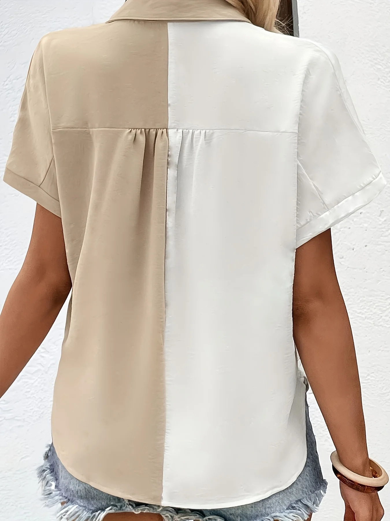 Womens plus size summer shirt stylish and elegant suitable for chubby womens fashionable 250319