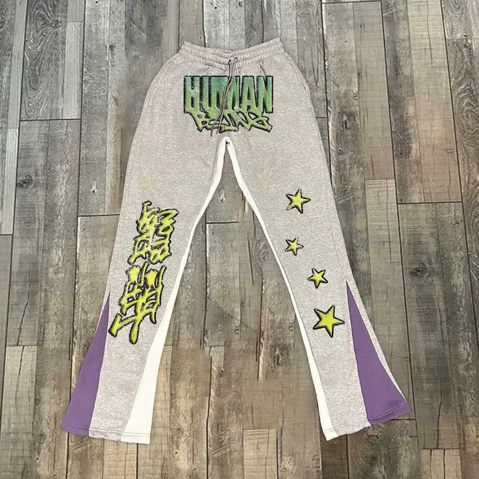 Y2k Flared Pants Hip Hop Men Loose 3D Print Trousers Casual Sweatpants Mid Waist Sporty Female Streetwear Vintage Flared Pants X250319