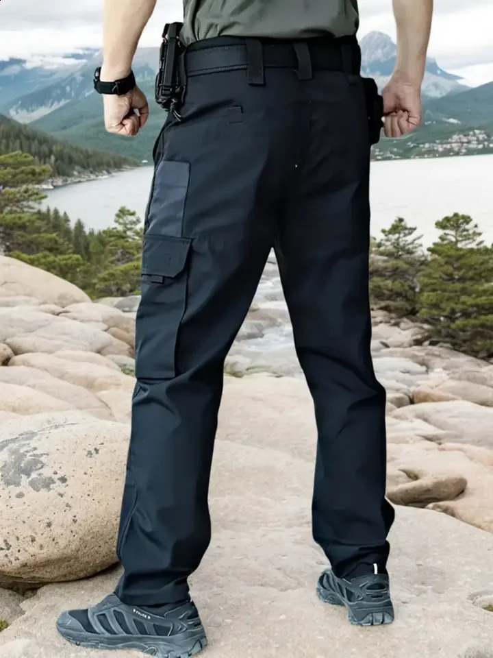 2025 Outdoor Tactical Pants Mens City Work Goods Trouser SpringSummer Waterproof Multi Pocket Hiking Training Bag 250319