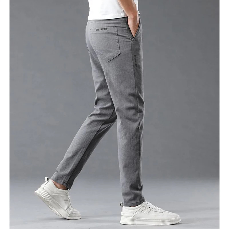 Mens Classic Solid Leisure Daily Pants Male Comfortable Elastic Waist Korean All Match Work Straight Leg Trousers 250311