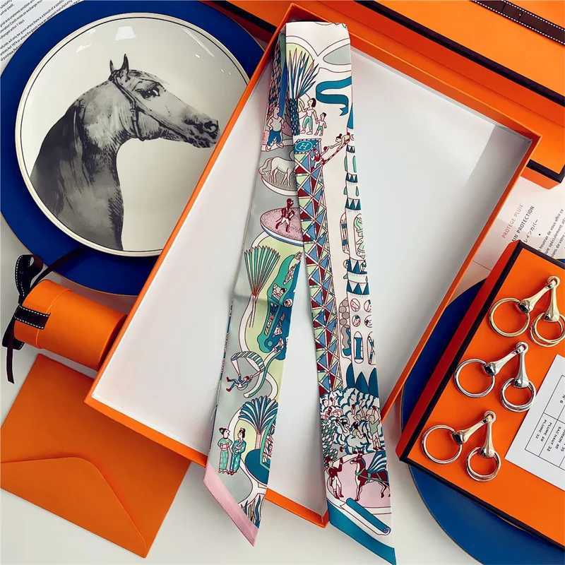100% high-quality silk luxury brand products scarves hairpins necklaces tight scarves hair accessories X250319