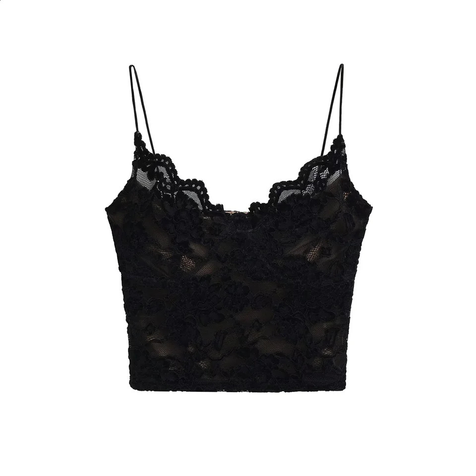 womens lace Camisol lace pattern adjustable spaghetti strap elegant y2k 250314