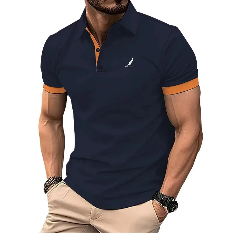 Mens Polo Shirt Summer Casual Short Sleeve Buttons Tops Street Sports Style Clothing Oversized Pullover Street Golf Wear 250319