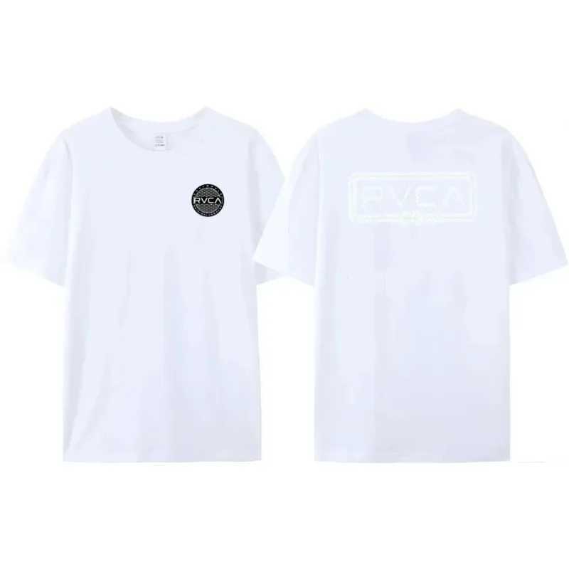 RVCA Mens Black T-shirt Womens Summer Cotton T-shirt Ultra fine Short Sleeve Fashion Design Brand T-shirt Top Street ClothingT250318