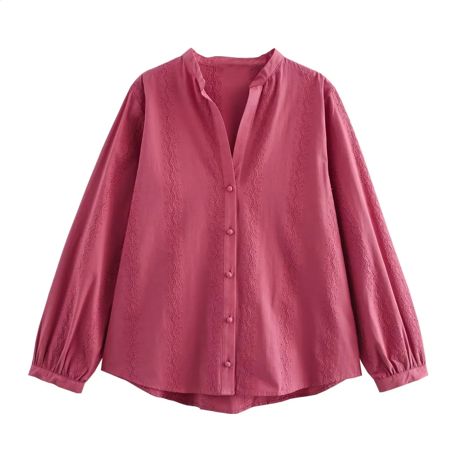TRAFSHE womens clothing shirts and vintage temperature embroidered long sleeved elegant shirt tops 8741027 250319