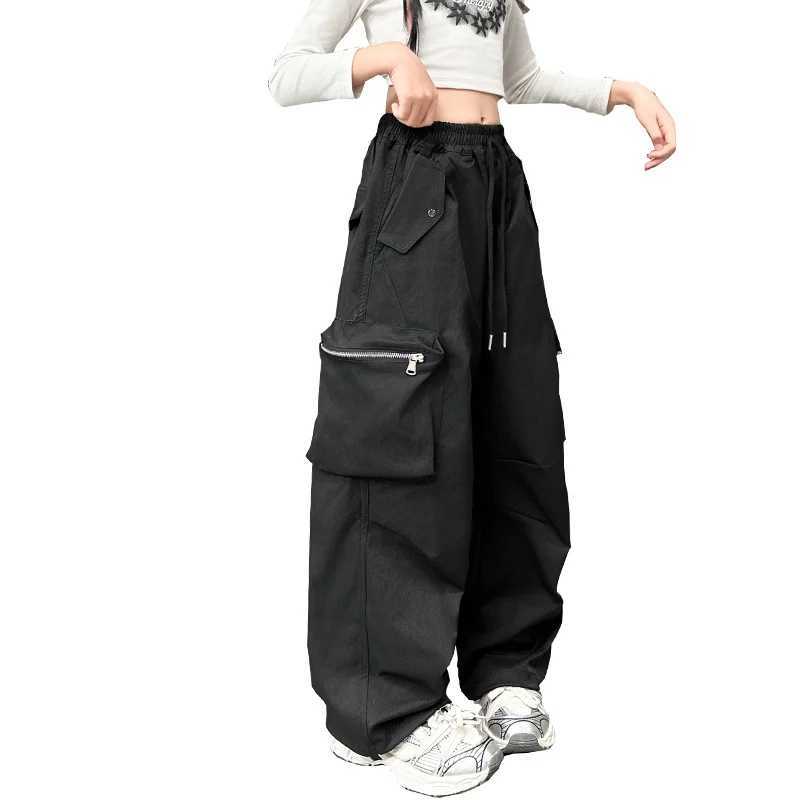 Fashion Korean Kids Spring Cargo Pants Girl from 5 12 to 14 Years Old Teens Child Casual High Street Cargo Trousers With PocketsT250318