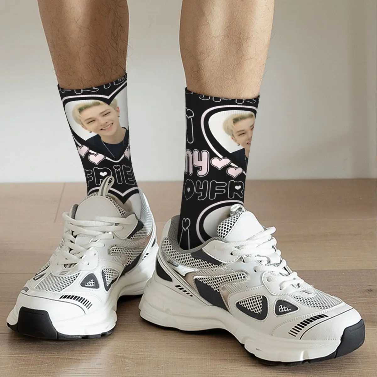 Happy Funny Mens Compression Socks Amazing Retro Harajuku Bang Chan Hip Hop Novel Casual Crew Crazy Socks Gift Printing X250319