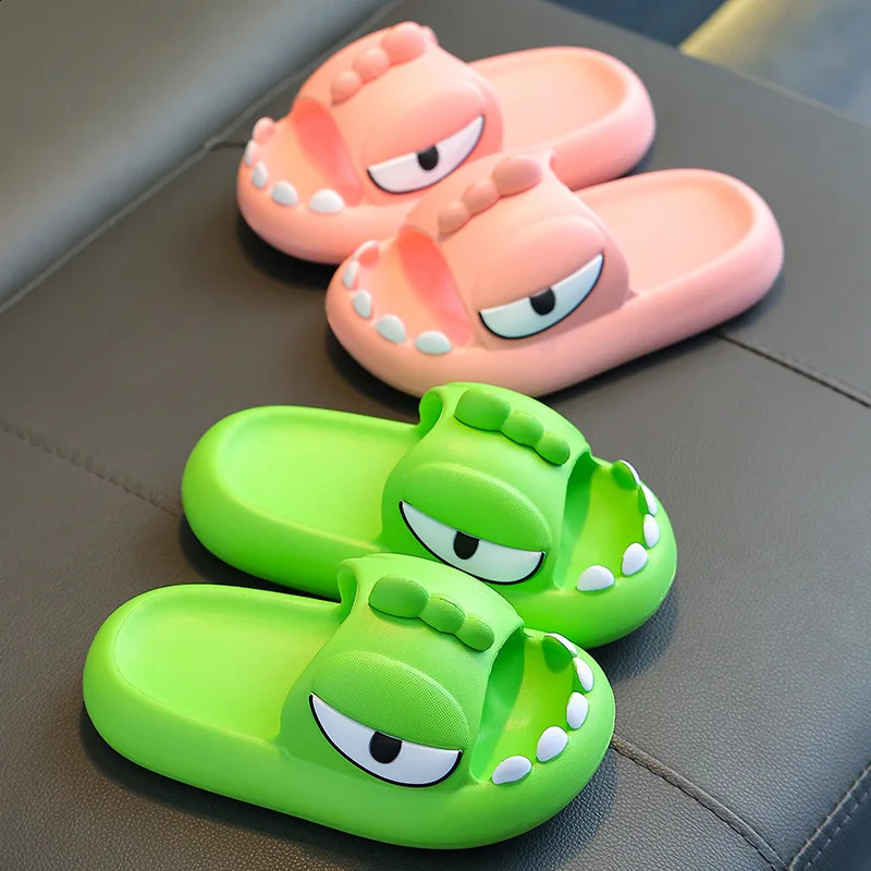 Evshine Summer Childrens Slippers Indoor Cartoon Dinosaur Sandals Neutral Non slip EVA Sandals Home Bathroom Shower Sandals 250318