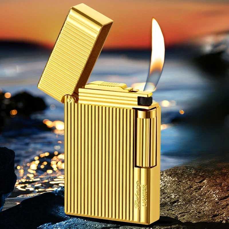 2024 New Metal Langsheng Open Fire Inflatable Lighter Creative Butane Gas Inflatable Lighter Smoking Accessories Gift ToolC250319