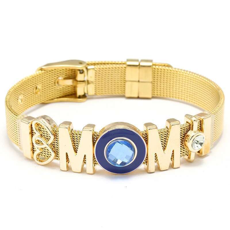 New Trendy Stainless Steel Mesh Bracelets Original DIY Heart To Heart MOM Beads Keeper Bracelets For Women Mother Jewelry Gift