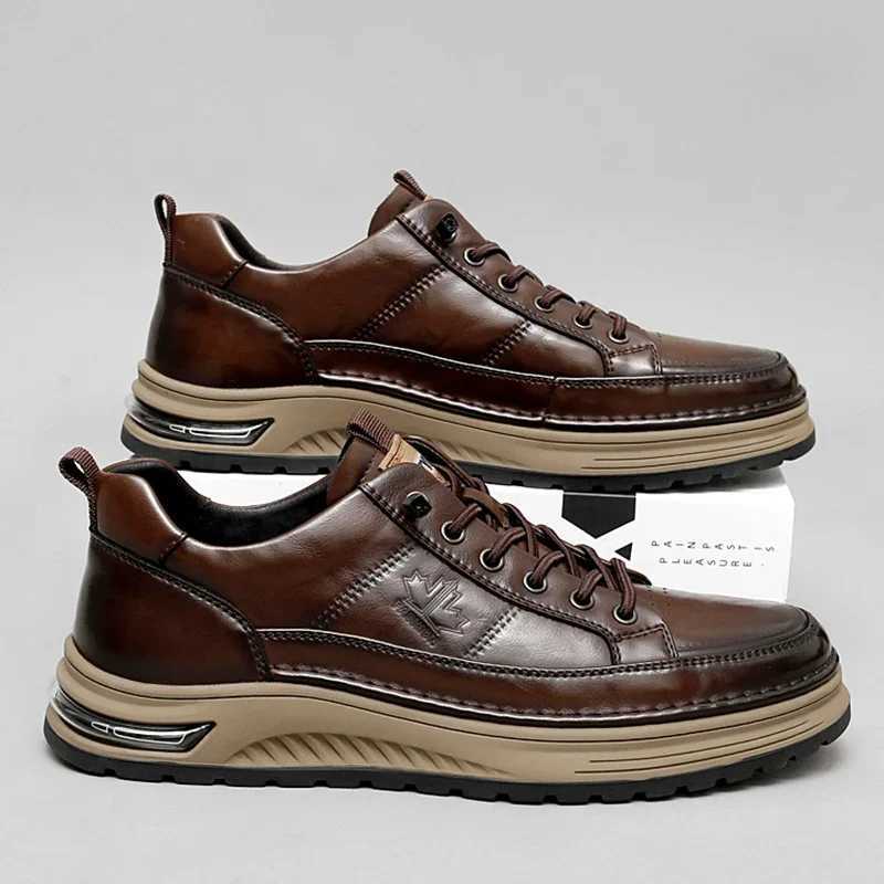 Luxury leather mens casual business shoes high-quality Fi lace office dress shoes outdoor running mens sports shoesXJ250319