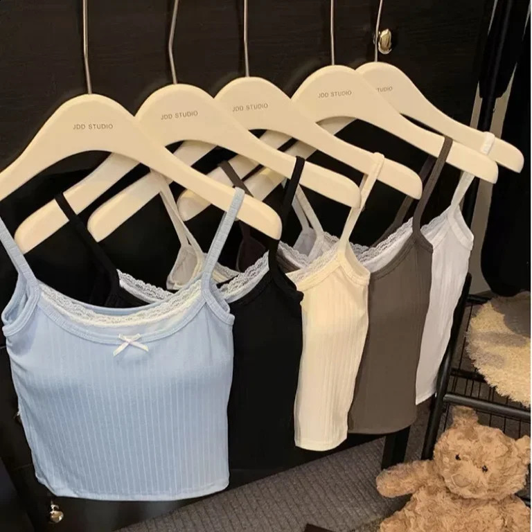 Two piece Illusionlace lace vest and shoulder strap womens summer cotton lined weight loss top with chest cushion 250319