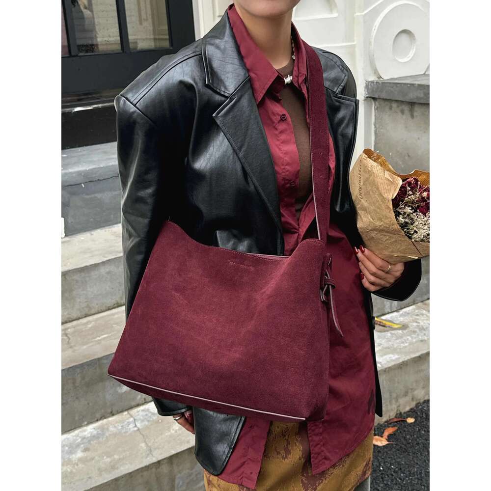 Oversize Women Bag Suede Leather Winter Bags Frosted Cow Skin Handbag And Purses Retro Lady Tote