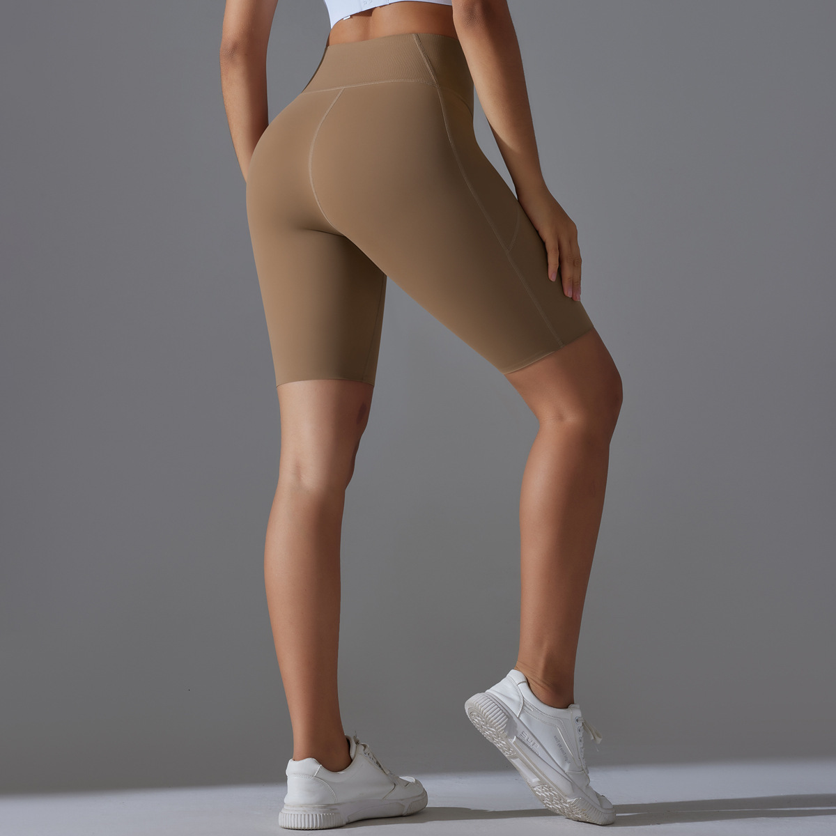 New tracksuit Jelly Adhesive Waist Non slip Pocket Tight Double sided Matte Shorts Sports Running Fitness Yoga Clothing for Women leggings