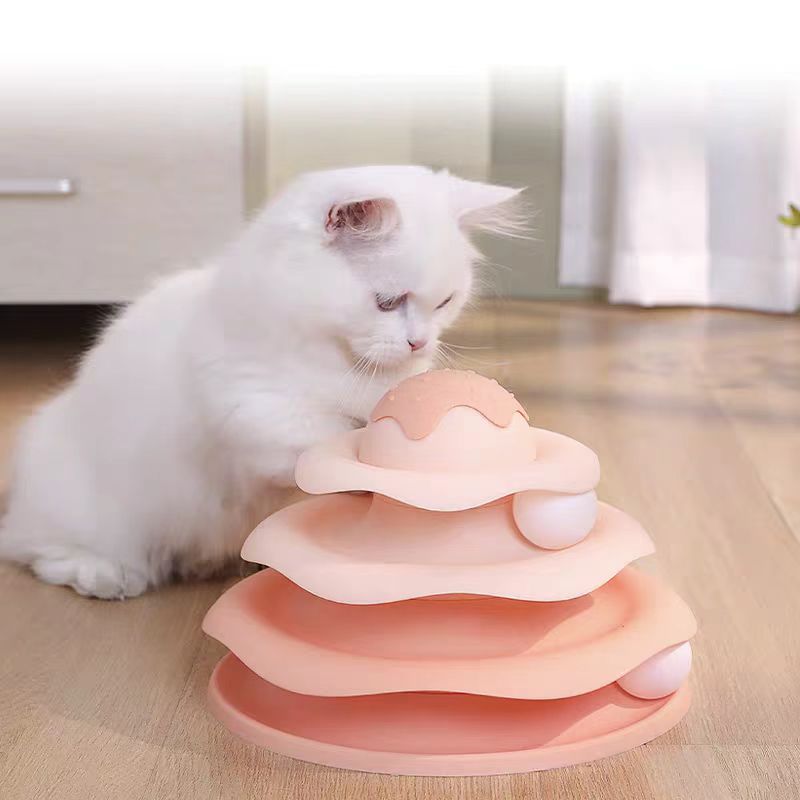 Automatic Cat Toy Ball for Kittens - Durable Chewable Plaything Cat Fidget Spinner Toys