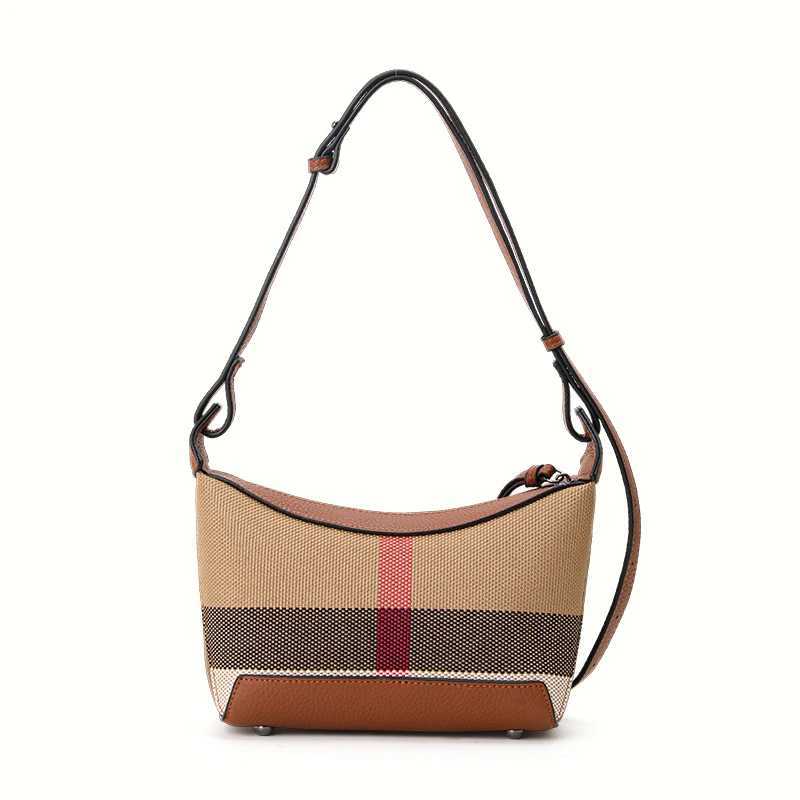 New Arrival Aidrani Womens Fashion Bag Leather Check Shoulder Bag New Pattern Canvas Cowhide Cross Bag T250318
