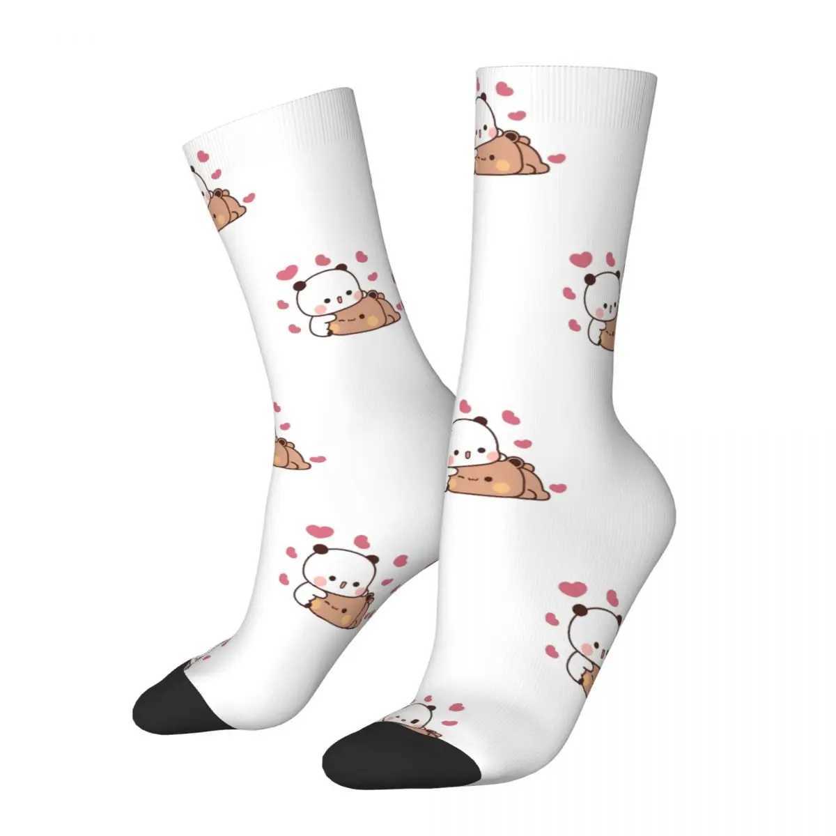 Fun Crazy Mens Socks Embrace Love Hip Hop Harajuku Bubu Dudu Cartoon Seamless Pattern Printed Boy Crew Socks Casual Gift X250319