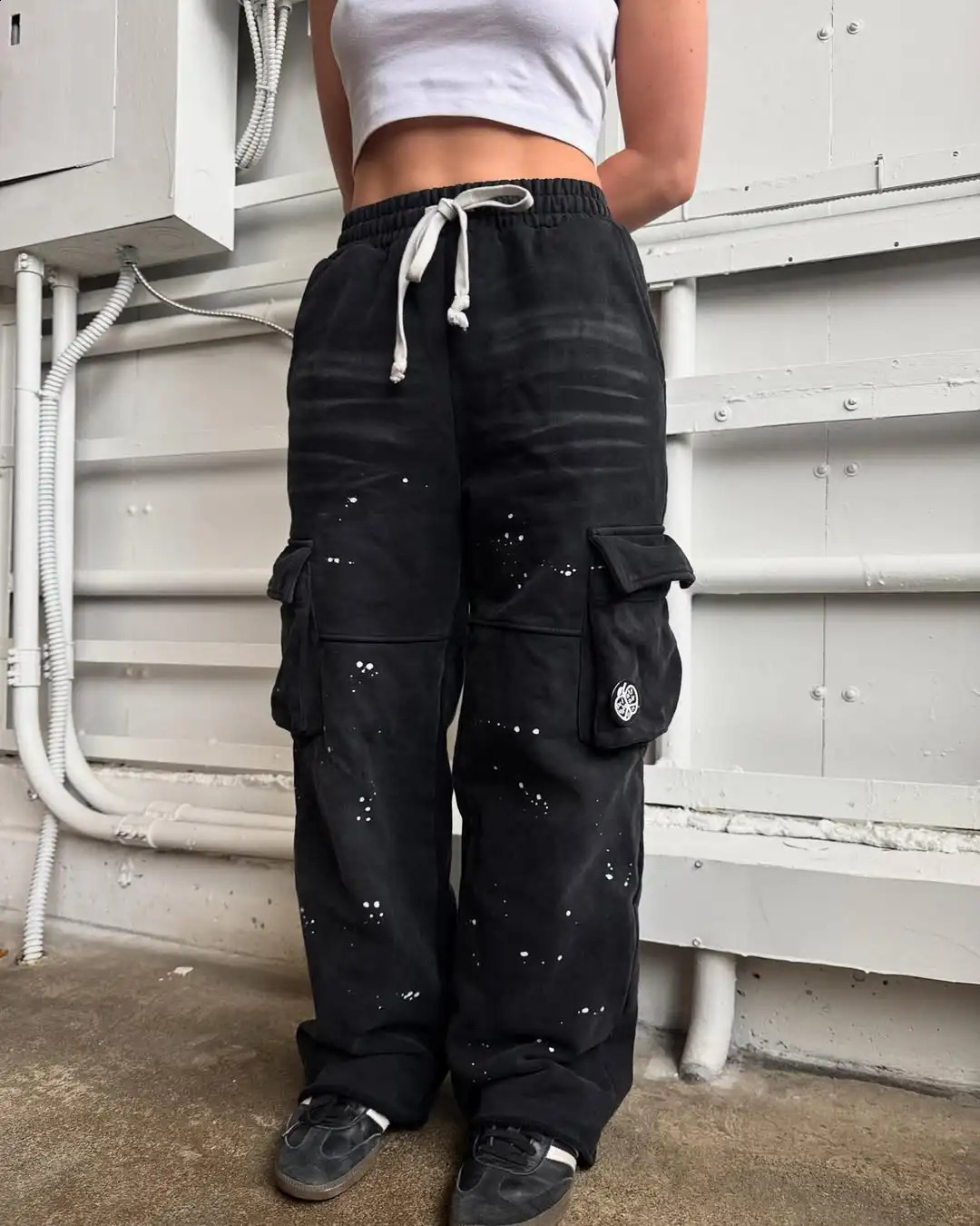 Fashion street pocket casual pants womens clothing merchandise American retro trend sports Harajuku Y2k 250318